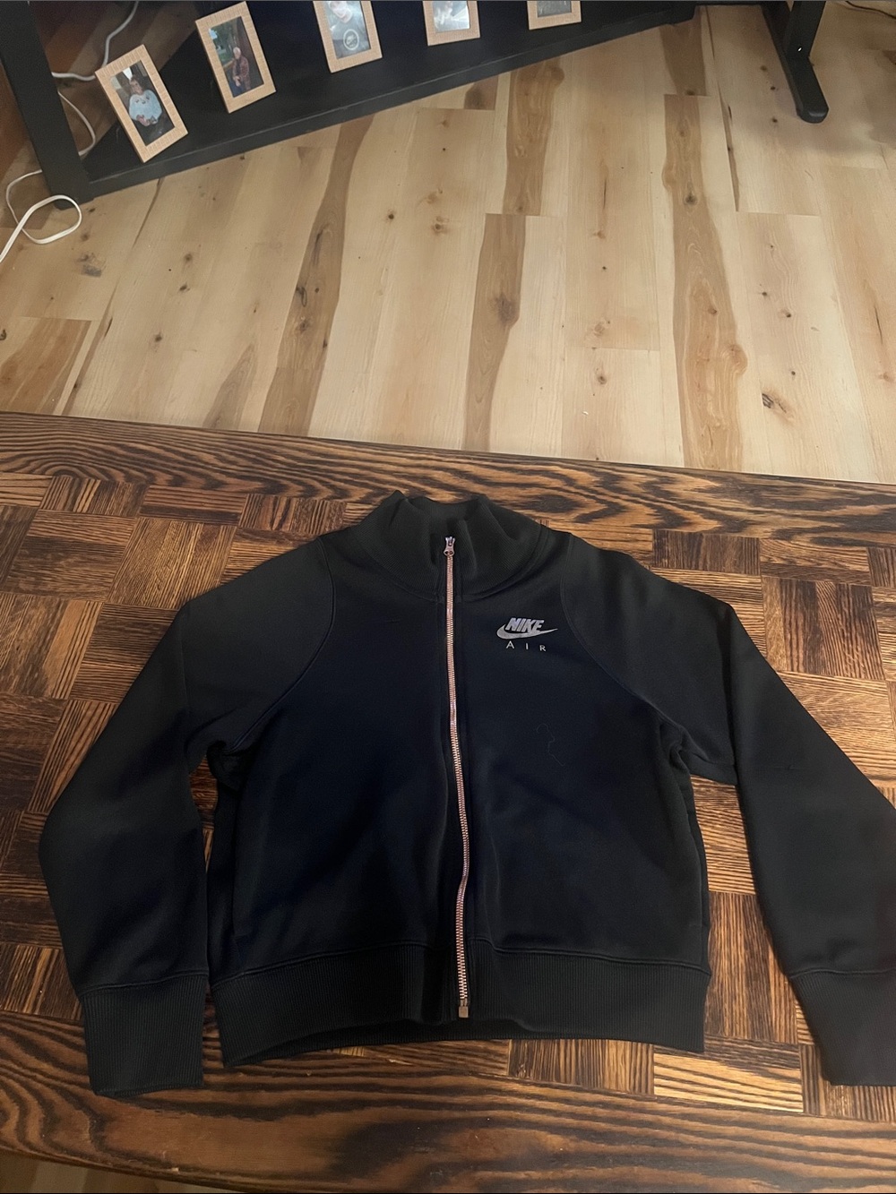 Nike Women's Black Full-Zip Bomber Jacket w/ Rose Gold Zip